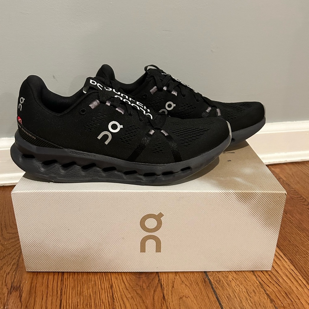 On Running Cloudsurfer Women's Black Athletic Running Shoes - Picture 2 of 7
